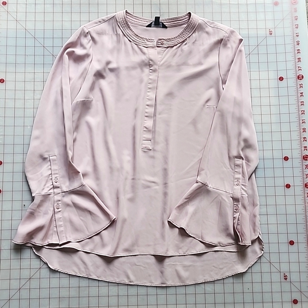 Simply Vera long sleeve Salmon Pink flare bell Arms Clasic Blouse bussiness top